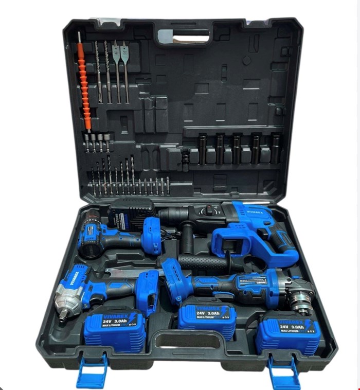 کیت شارژی ۴ عددی ویوارکس مدل VR2404-BCK مجموعه 4 عددی با باتری ۲۴ ولت